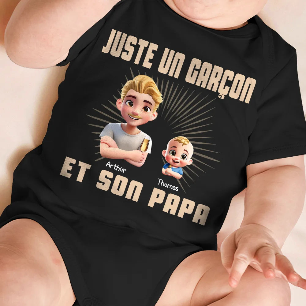 Gift For Husband,Parents,Gift For Yourself,Gift For Men,Gift For Father,Dad - Daughters (Adult),Dad - Daughters (Young),Dad - Sons,Dad - Children,Happy,French,Non-Eng,Vector,Proud - 3D Effect Juste Un Papa Et Sa Fille - T-Shirt Personnalisé