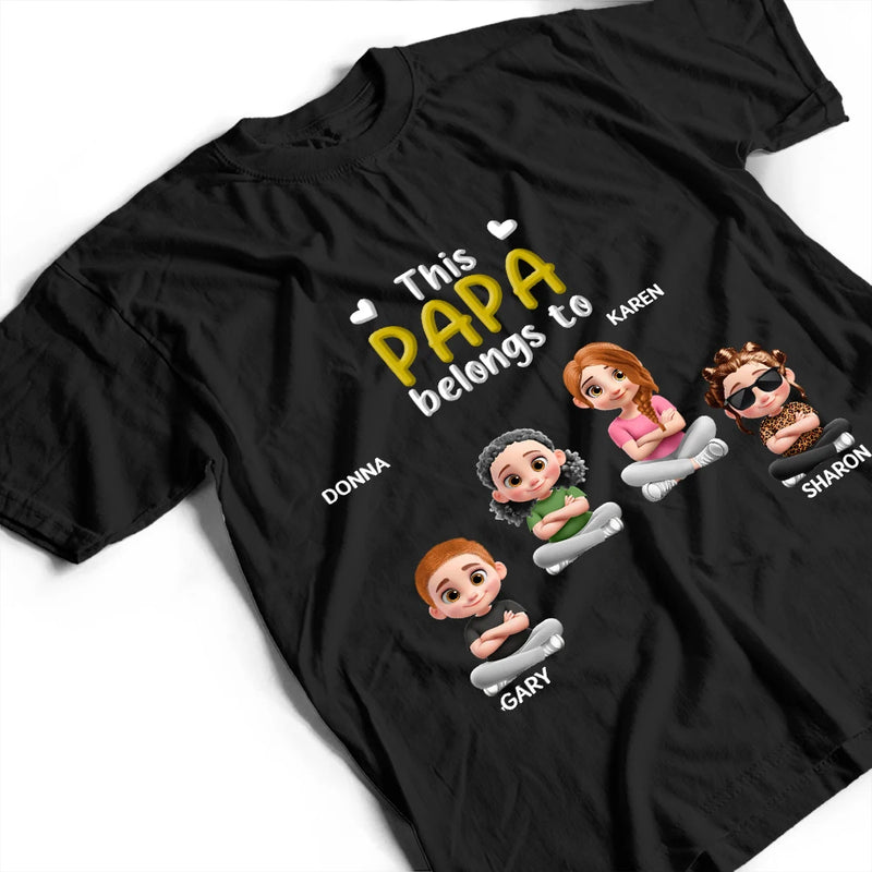 3D Effect Kid Cross Arm This Grandpa Belongs To - Personalized T Shirt