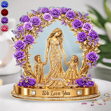 3D Effect Mom We Love You - Personalized Custom Shaped Acrylic Plaque