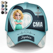 Nurse,Gift For Women,Gift For Men,Happy,Gift For Yourself,Vector,Proud - 3D Effect Nurse Job Title - Personalized Classic Cap