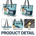 3D Effect Nurse Job Title - Personalized Leather Tote Bag