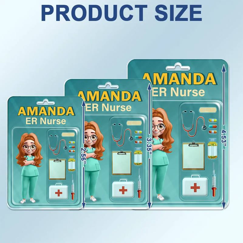 Nurse,Gift For Bestie,Gifts For Colleagues - 3D Effect Nurse Job Title Pack Packaging - Personalized Acrylic Car Hanger