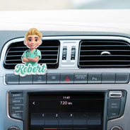 Nurse, Proud, Vector - 3D Effect Nurse Name - Personalized Acrylic Car Vent Clip