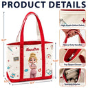 Nurse,Vector,Happy - 3D Effect Nurse Name - Personalized Fabric Tote Bag