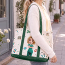 Nurse,Vector,Happy - 3D Effect Nurse Name - Personalized Fabric Tote Bag