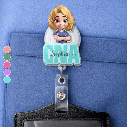 3D Effect Nurse Name Job Title - Personalized Badge Reel