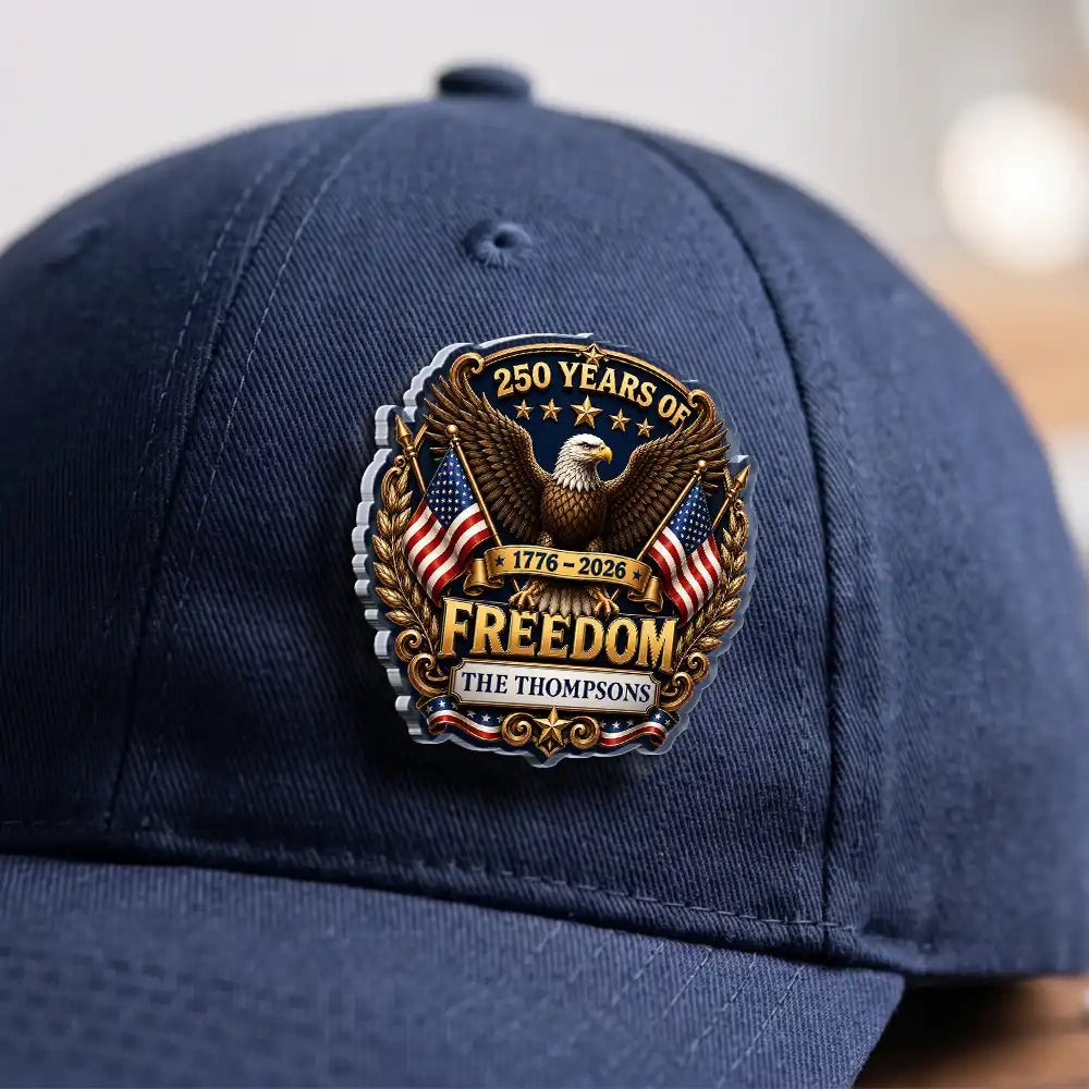 Independence Day, Gift For Yourself, Proud, Icon - 3D Effect Patriotic Eagle 250 Years Of Freedom - Personalized Acrylic Pin