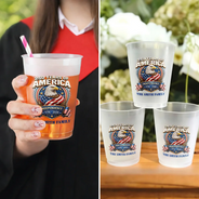 Family,America 250th,Happy,Top Market,Proud - 3D Effect Patriotic Eagle 250 Years Of Freedom - Personalized Frosted Cups