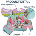 Gift For Grandma,Grandma,Grandkids,Gift For Grandkids,Happy,Christmas,Top Market - 3D Effect Snowman Grandma Nana & Grandkids - Personalized Unisex Ugly Sweater