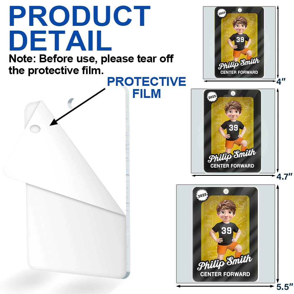 Gift For Yourself, Gift For Women, Gift For Men, Christmas, Happy - 3D Effect Soccer Player Toy Box - Personalized Custom Shaped Acrylic Ornament