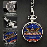 Gift For Father,Gift For Grandpa,Gift For Men,Independence Day,Happy - 3D Effect Stars & Stripes Dad Grandpa And Kids Names - Personalized Pocket Watch