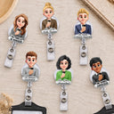 Top Market,Confident,Officer,Vector - 3D Effect Teacher Coworker Boss With Name - Personalized Badge Reel