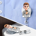 Top Market,Confident,Officer,Vector - 3D Effect Teacher Coworker Boss With Name - Personalized Badge Reel