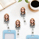 Top Market,Confident,Officer,Vector - 3D Effect Teacher Coworker Boss With Name - Personalized Badge Reel