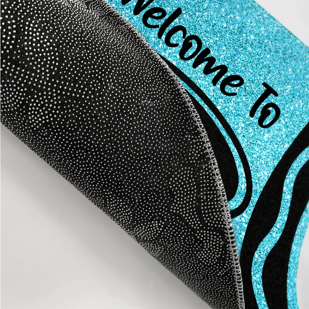 Top Market, Teacher, Inspirational, Back To School, Vector - 3D Effect Teacher Welcome To Classroom Faux Glitter Effect - Personalized Doormat