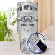 Gift For Son,Gift For Grandkids,Icon,Inspirational - 3D Effect To My Son Just Do Your Best - Personalized 40oz Tumbler With Straw