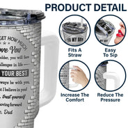 Gift For Son,Gift For Grandkids,Icon,Inspirational - 3D Effect To My Son Just Do Your Best - Personalized 40oz Tumbler With Straw