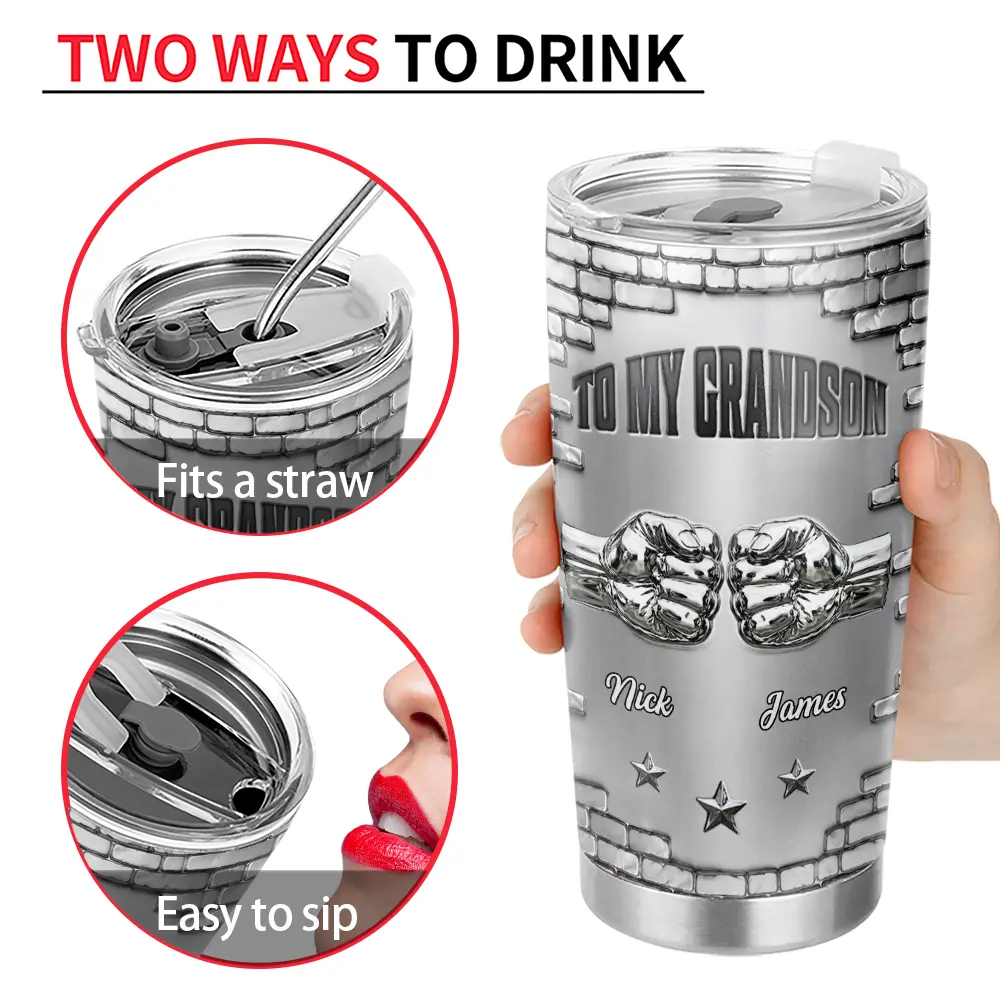 Gift For Son,Gift For Grandkids,Top Market,Icon,Inspirational - 3D Effect To My Son Just Do Your Best - Personalized Tumbler