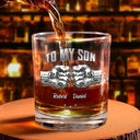 Gift For Son,Gift For Grandkids,Icon,Inspirational - 3D Effect To My Son Just Do Your Best - Personalized Whiskey Glass