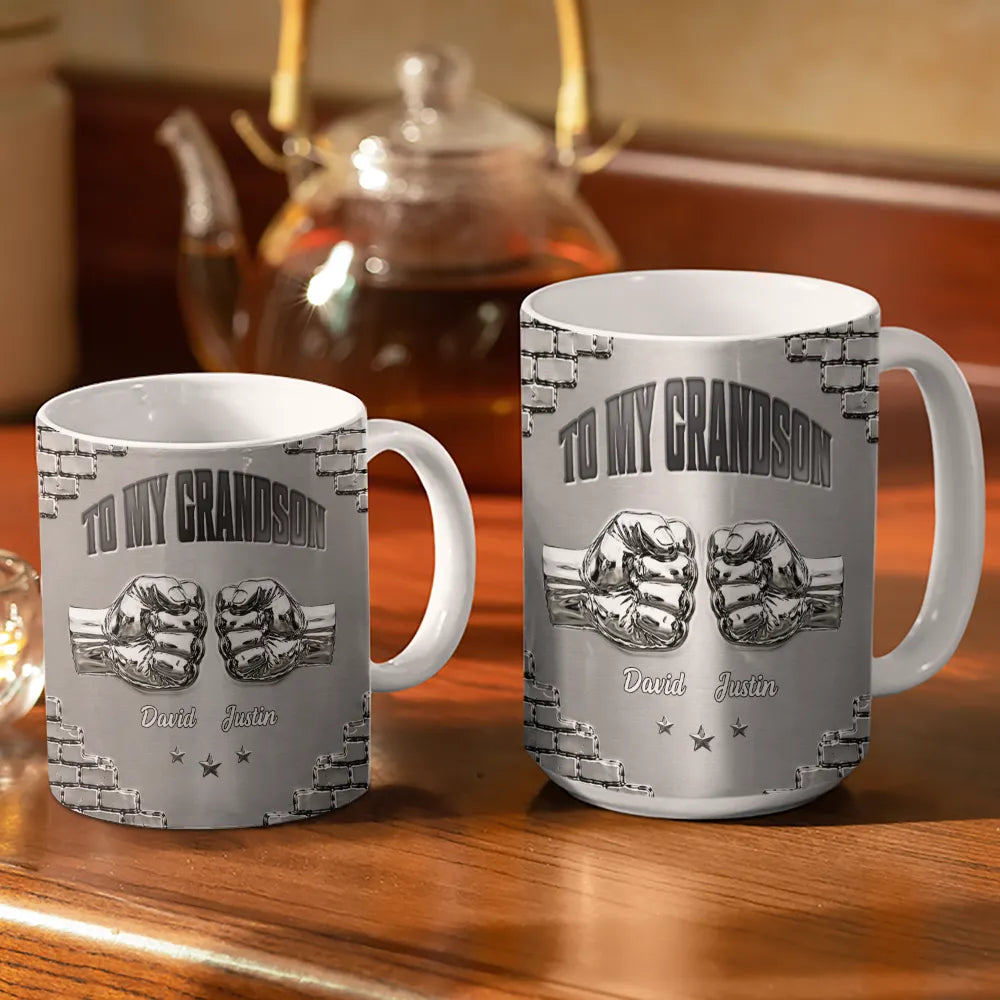Gift For Son,Gift For Grandkids,Icon,Inspirational - 3D Effect To My Son Just Do Your Best - Personalized White Edge-to-Edge Mug