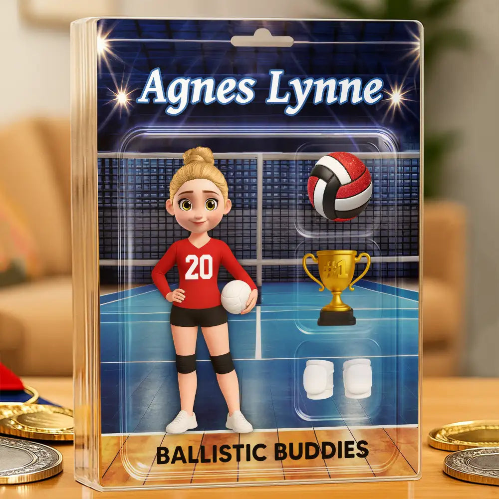 3D Effect Volleyball Player Toy Box - Personalized Custom Shaped Acrylic Plaque