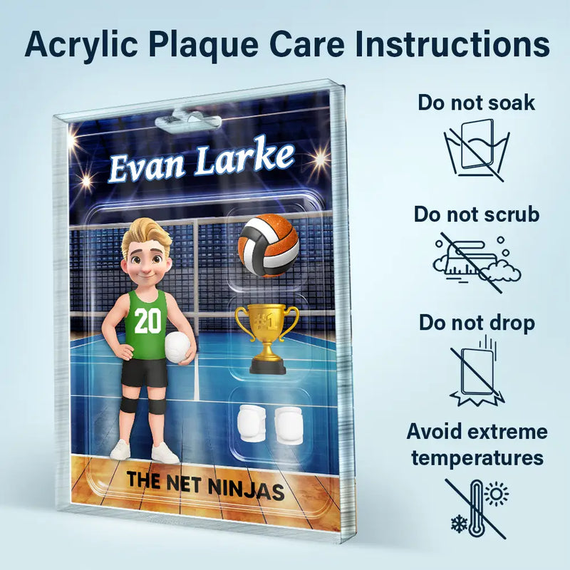 Gift For Yourself, Gift For Women, Gift For Men, Happy - 3D Effect Volleyball Player Toy Box - Personalized Custom Shaped Acrylic Plaque