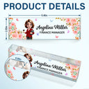 Officer, Gift For Women, Gift For Men, Happy, Gifts For Colleagues - 3D Effect Woman Man Office Floral - Personalized Desk Name Plate