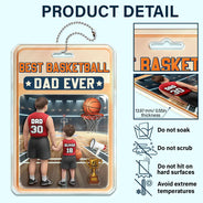 Gift For Father, Dad - Sons, Dad - Children, Sport Dad, Basketball, Dad - Daughters (Young), Happy - 3D Figure Best Basketball Dad Ever - Personalized Acrylic Car Hanger