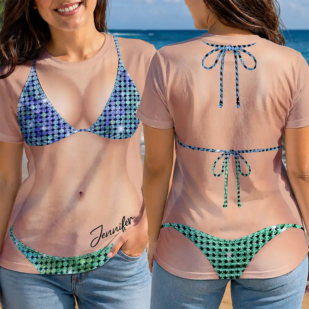 Gift For Bestie,Humorous,Beach,Summer,Icon - 3D Funny Body Disco Party - Personalized Full Print T Shirt