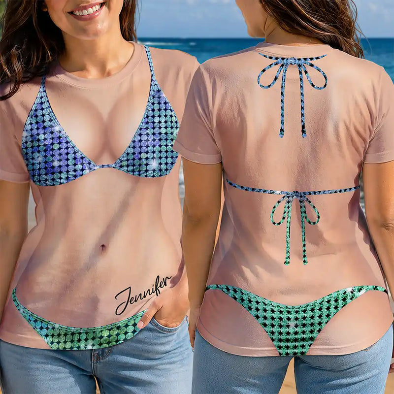 Gift For Bestie,Humorous,Beach,Summer,Icon - 3D Funny Body Disco Party - Personalized Full Print T Shirt