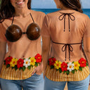 Gift For Bestie,Humorous,Beach,Summer,Icon - 3D Funny Body Hula Dance - Personalized Full Print T Shirt