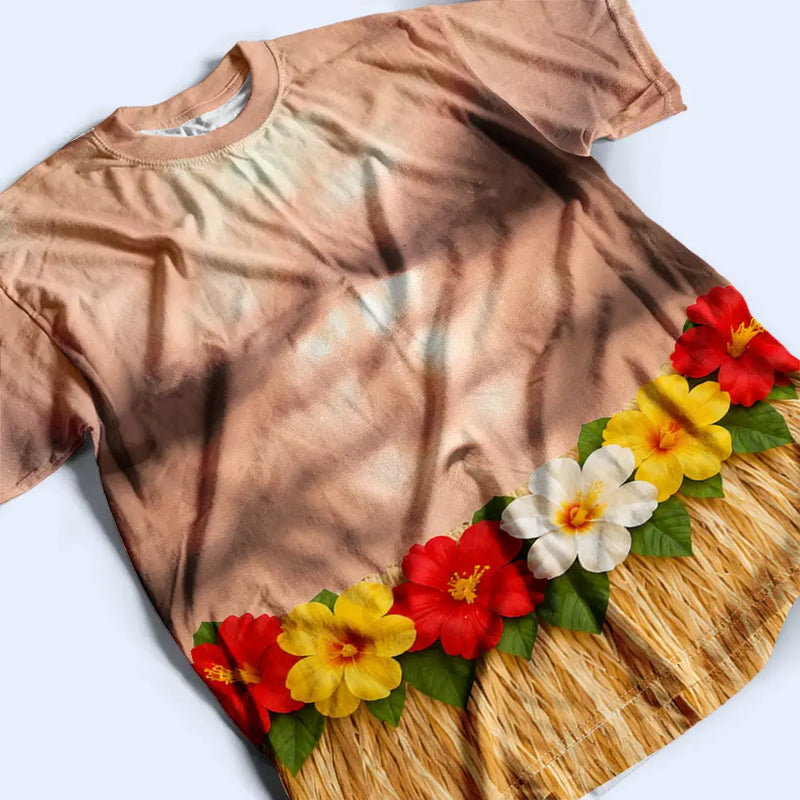 Gift For Bestie,Humorous,Beach,Summer,Icon - 3D Funny Body Hula Dance - Personalized Full Print T Shirt