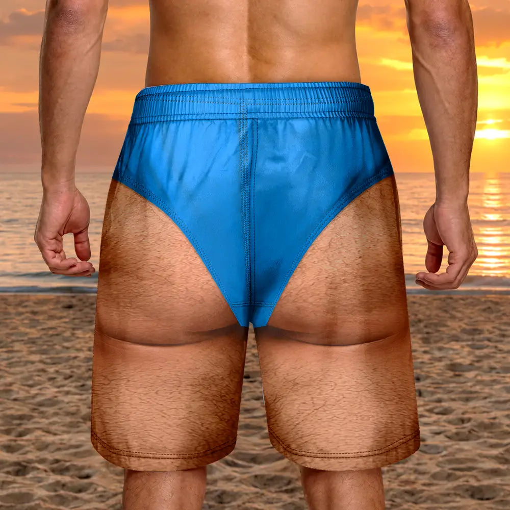 Humorous, Gift For Men, Gift For Yourself, Summer, Wedding, Icon - 3D Funny Body Swim Trunks Man Groomsmen - Personalized Unisex Beach Shorts