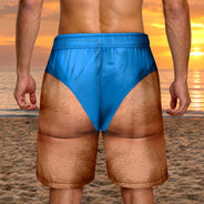Humorous, Gift For Men, Gift For Yourself, Summer, Wedding, Icon - 3D Funny Body Swim Trunks Man Groomsmen - Personalized Unisex Beach Shorts