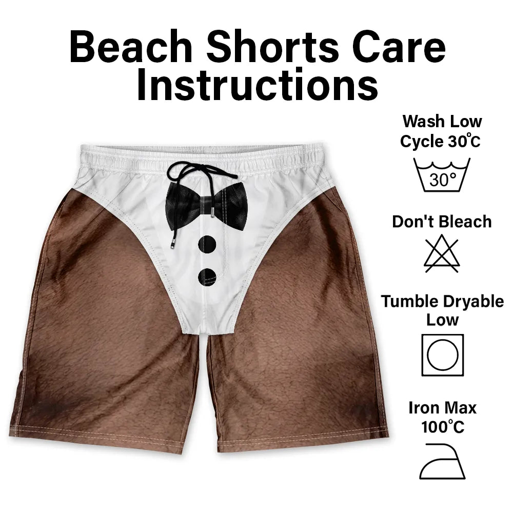 Humorous, Gift For Men, Gift For Yourself, Summer, Wedding, Icon - 3D Funny Body Swim Trunks Man Groomsmen - Personalized Unisex Beach Shorts