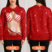 Christmas,Humorous,Gift For Yourself,Gift For Women,Icon - 3D Funny Realistic Body Christmas Gift For Wife Girlfriend - Personalized Unisex Ugly Sweater