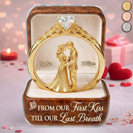 3D Inflated Effect Printed Wedding Couple From Our First Kiss - Personalized Custom Shaped Acrylic Plaque