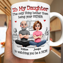 Gift For Daughter,Happy,New Mom,Gift For Women,Top Market,Dad - Daughters (Adult),Grandpa - Grandkids,Grandma - Grandkids,Gift For Grandkids - 3D Inflated Printed The Only Thing Better Than Being Your Father - Personalized White Edge-to-Edge Mug