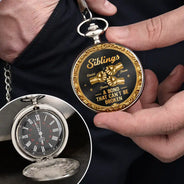 Gift For Brothers, Gift For Sibling, Cousin, Gift For Men, Happy - 3D Metal Effect Brothers A Bond That Can't Be Broken - Personalized Pocket Watch