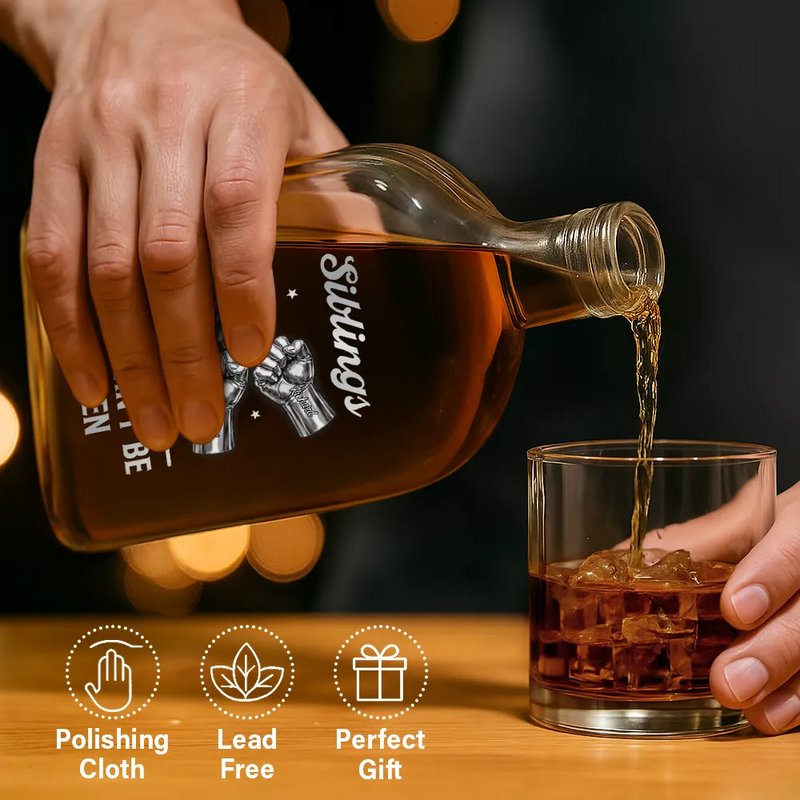 Gift For Brothers,Gift For Father,Gift For Men,Happy,Gift For Sisters,Gift For Women,Gift For Sibling,Cousin - 3D Metal Effect Brothers A Bond That Can't Be Broken - Personalized Whiskey Bottle