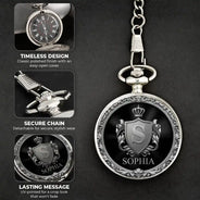 Gift For Men,Gift For Father,Gift For Brothers,Gift For Grandpa,Gift For Sibling,Cousin,Happy - 3D Metal Effect Gold Silver Monogram - Personalized Pocket Watch