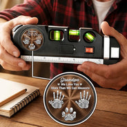 Gift For Men,Gift For Father,Gift For Boyfriend,Gift For Couples,Gift For Husband,Gift For Grandpa,Non-Eng,Icon,Adorable - 3D Metal Effect Grandpa Daddy Love Beyond Measures - Personalized Laser Level Tool