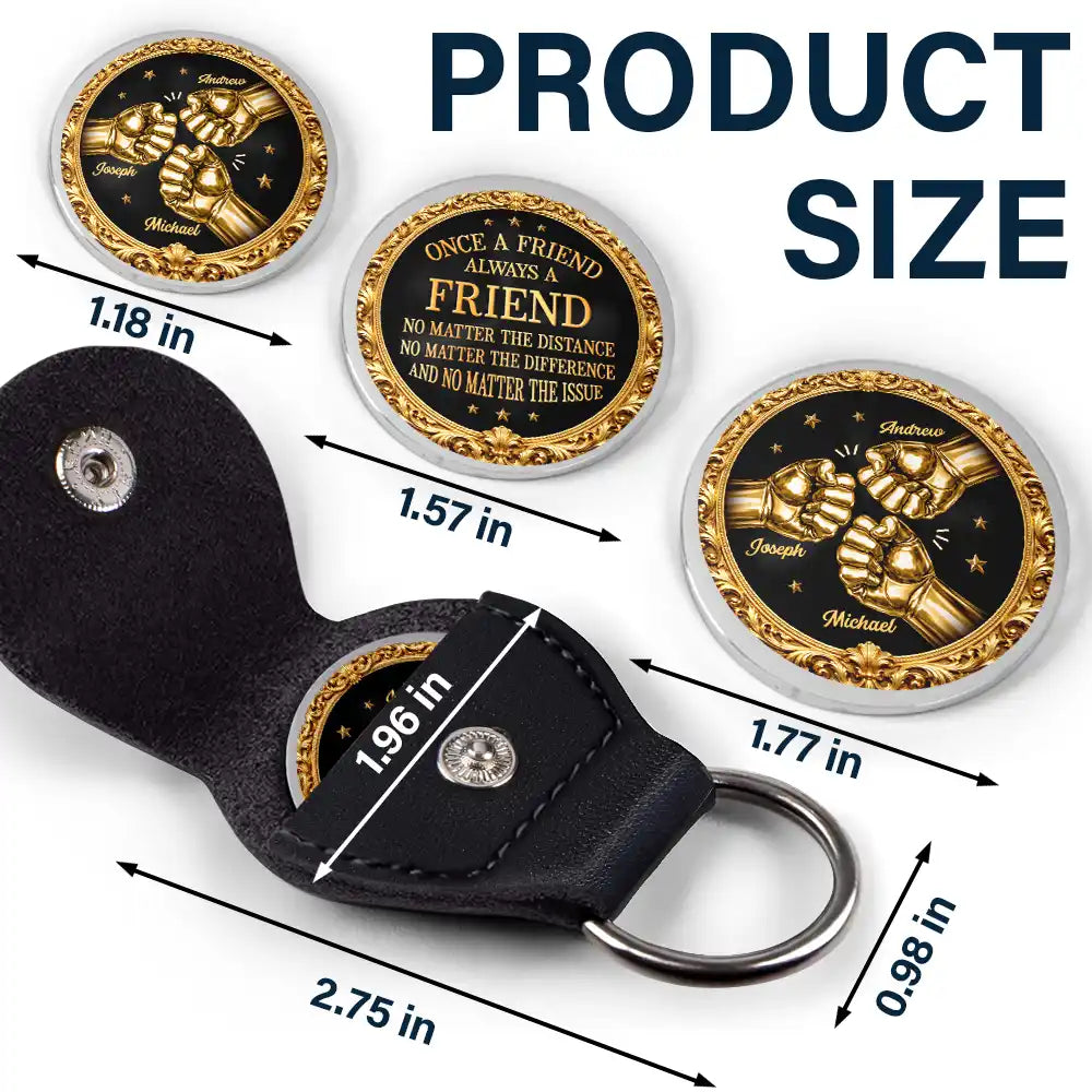 Gift For Brothers, Gift For Sibling, Cousin, Gift For Men, Happy - 3D Metal Effect Once A Brother Always A Brother - Personalized Leather Pocket Hug