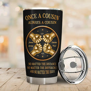 Gift For Brothers,Gift For Sibling,Cousin,Gift For Men,Happy - 3D Metal Effect Once A Brother Always A Brother - Personalized Tumbler