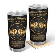 Gift For Brothers,Gift For Sibling,Cousin,Gift For Men,Happy - 3D Metal Effect Once A Brother Always A Brother - Personalized Tumbler