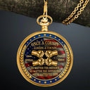 Gift For Brothers,Gift For Sibling,Cousin,Gift For Men,Happy,Independence Day - 3D Metal Effect Stars & Stripes Once A Brother Always A Brother - Personalized Pocket Watch