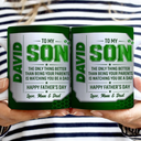 Gift For Son,Gift For Grandkids,Top Market,Non-Eng,Icon,Proud - 3D Metal Effect Watching You Being A Dad - Personalized White Edge-to-Edge Mug