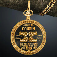 Gift For Brothers, Gift For Sibling, Cousin, Gift For Men, Happy - 3D Metal Effect You Are My Brother My Friend - Personalized Pocket Watch