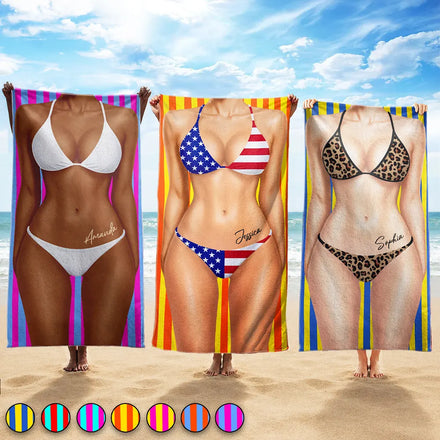 3D Sexy Body Bikini Summer - Personalized Beach Towel