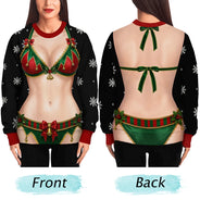 Christmas,Humorous,Gift For Yourself,Gift For Women,Icon - 3D Sexy Body Christmas - Personalized Unisex Ugly Sweater